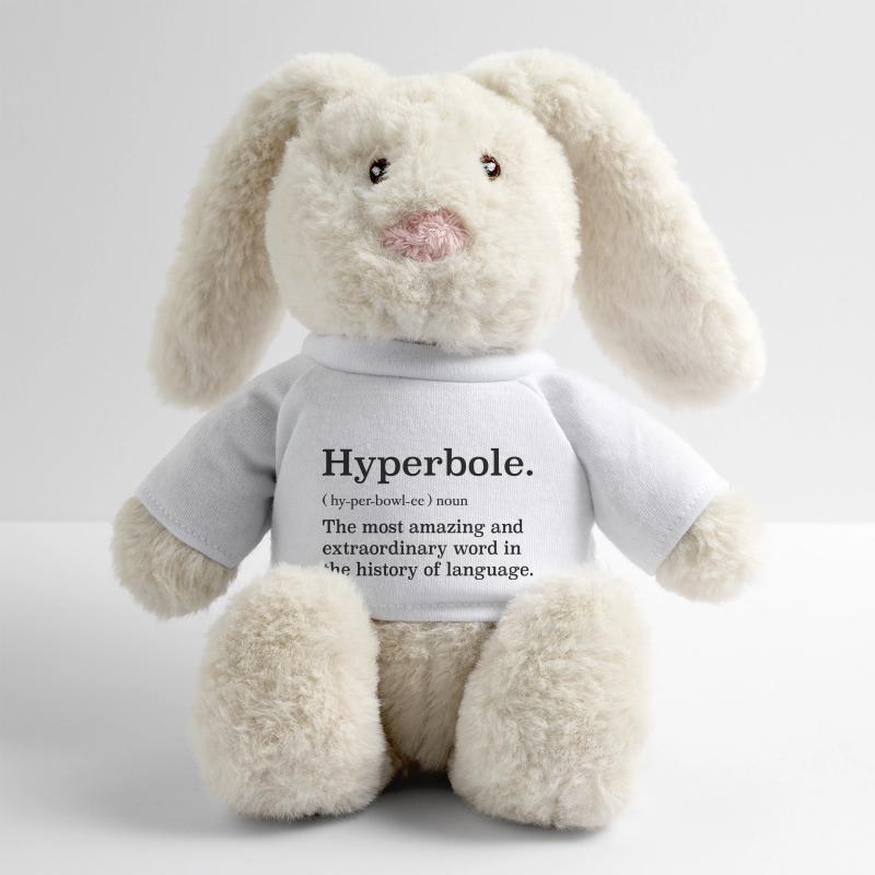 Hyperbole definition Lapin en peluche recyclé MiniFeet® Crème
