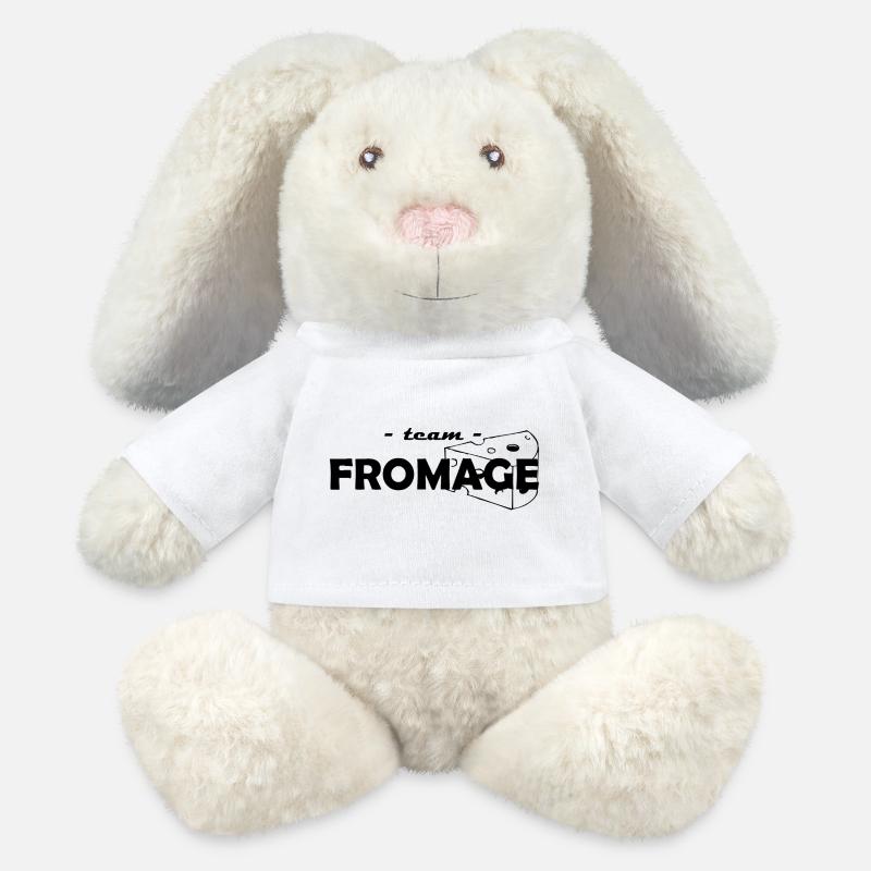 team fromage - Lapin en peluche recyclé MiniFeet® Crème - blanc