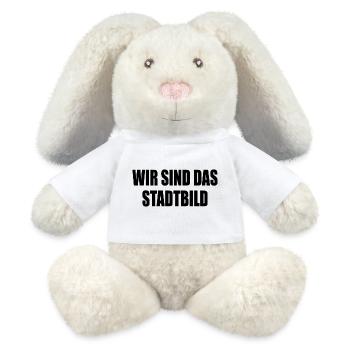 Nous sommes le paysage urbain - Lapin en peluche recyclé MiniFeet® Crème - blanc - Devant