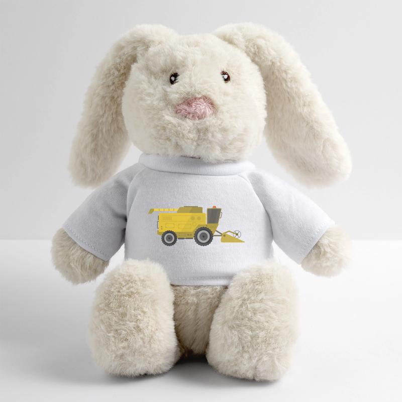 Moissonneuse-batteuse Lapin en peluche recyclé MiniFeet® Crème