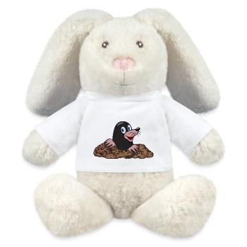 Mole earth Mole hedge garden cute cute - MiniFeet® RecycelHase® Bunny Cream - white - Front