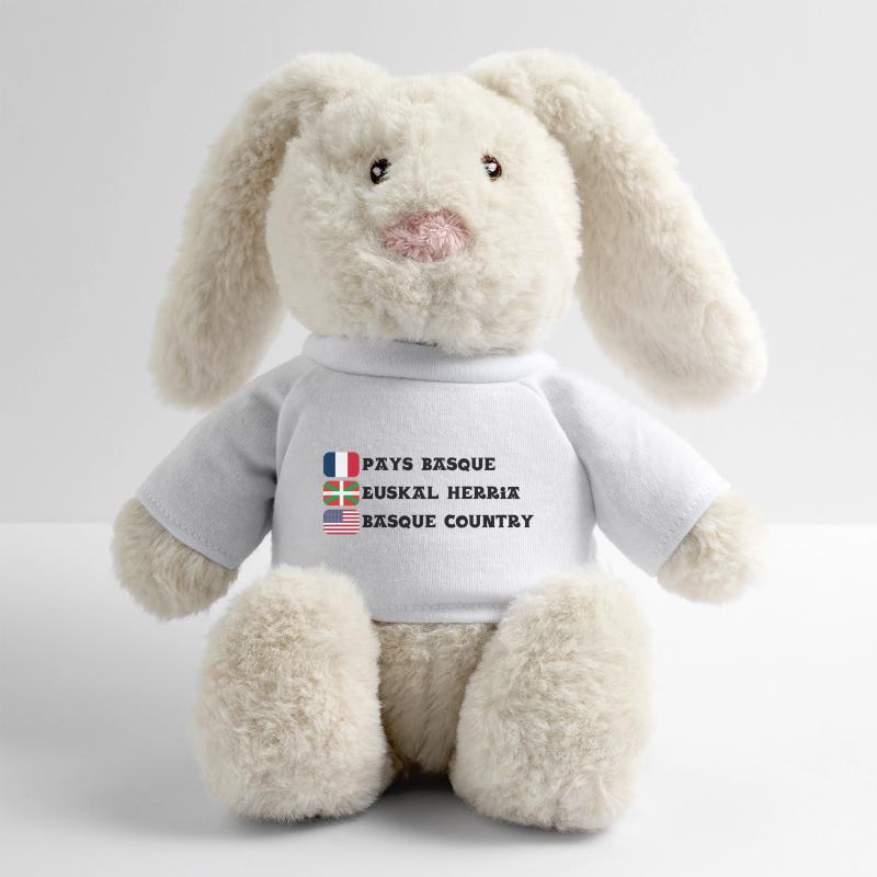 Pays Basque : drapeaux Français, Basque, Américain Lapin en peluche recyclé MiniFeet® Crème