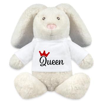 Queen with Crown - MiniFeet® RecycelHase® Bunny Cream - white - Front