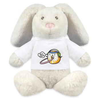 Beignet kawaii avec cerceau de fitness - Lapin en peluche recyclé MiniFeet® Crème - blanc - Devant