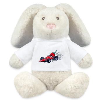 Speedy Pepper Takes the Lead - MiniFeet® RecycelHase® Bunny Cream - white - Front