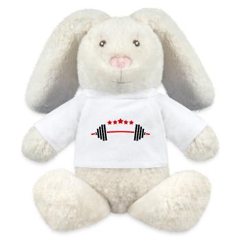 Poids et étoiles : Fitness Power Design - Lapin en peluche recyclé MiniFeet® Crème - blanc - Devant