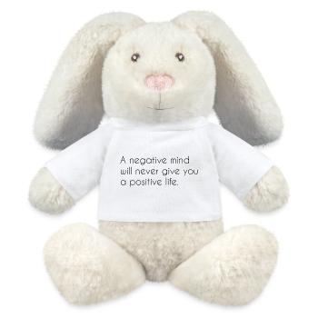 Motivational saying - MiniFeet® RecycelHase® Bunny Cream - white - Front
