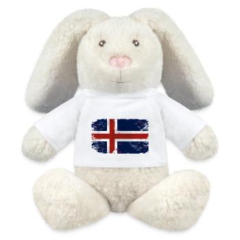 Iceland Flag - MiniFeet® RecycelHase® Creme - Weiß - Vorne