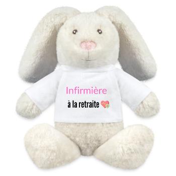 Infirmière à la retraite - Lapin en peluche recyclé MiniFeet® Crème - blanc - Devant