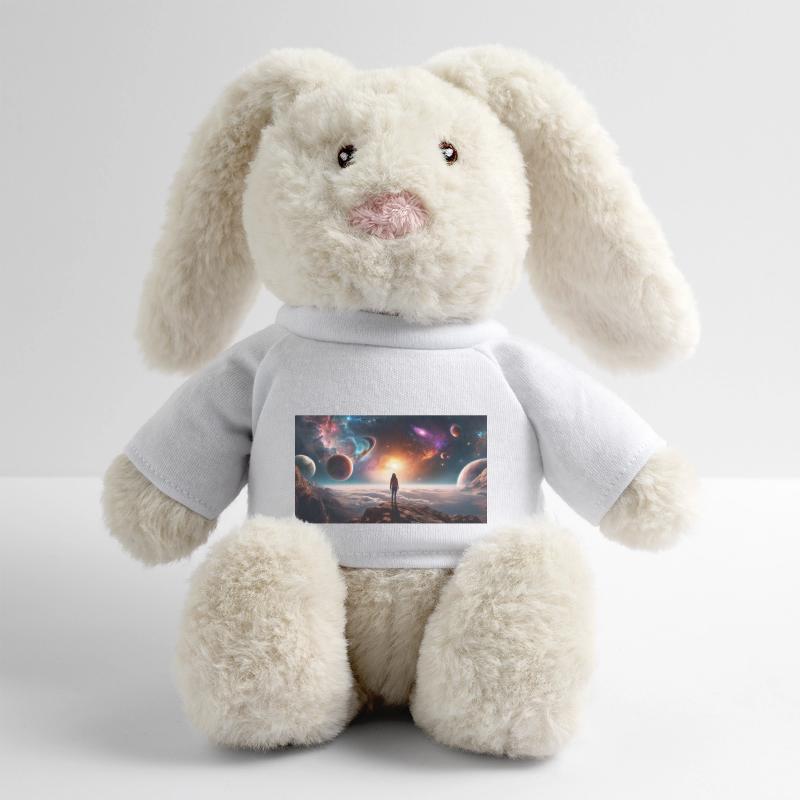 Vue dans l’espace Lapin en peluche recyclé MiniFeet® Crème
