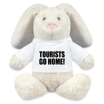 tourists go home - MiniFeet® RecycelHase® Bunny Cream - white - Front