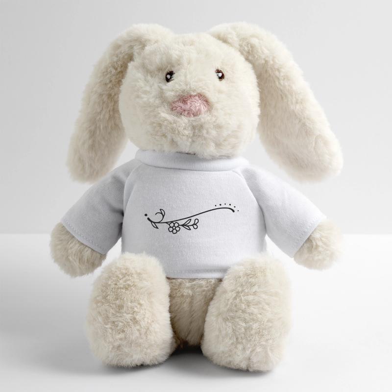 Fleurs de ligne courbe Lapin en peluche recyclé MiniFeet® Crème
