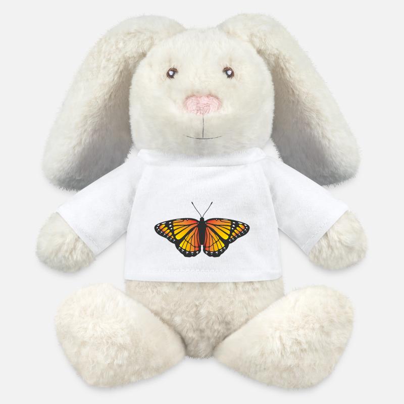 Monarch Butterfly icon symbol logo moth - MiniFeet® RecycelHase® Bunny Cream - white