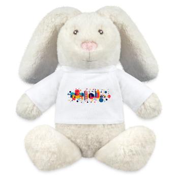 Tones Musique abstraite Schéma artistique audio - Lapin en peluche recyclé MiniFeet® Crème - blanc - Devant