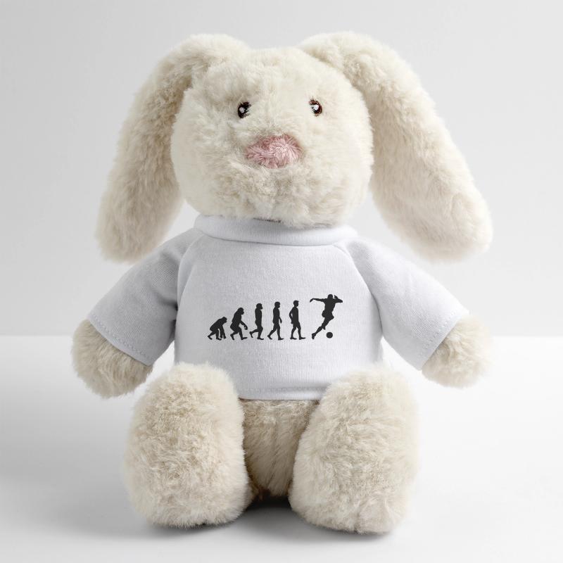 Evolution soccer Lapin en peluche recyclé MiniFeet® Crème