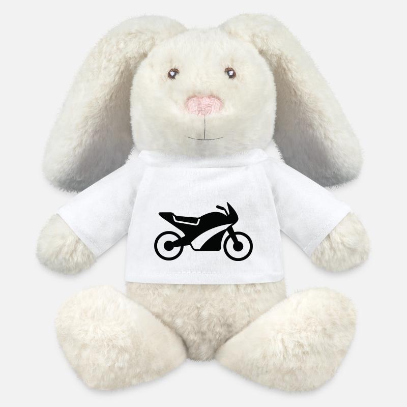 Motorrad - MiniFeet® RecycelHase® Creme - Weiß