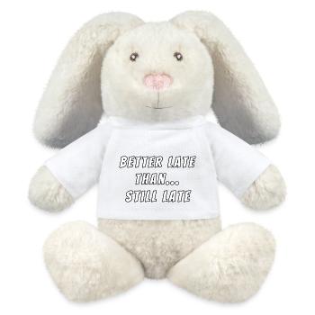 Better late than still late - Lapin en peluche recyclé MiniFeet® Crème - blanc - Devant
