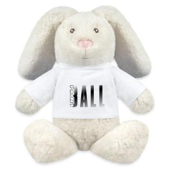 Logo de paintball, fusée métallique stylisée - Lapin en peluche recyclé MiniFeet® Crème - blanc - Devant