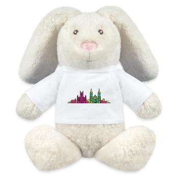 Paisley City Skyline Abbey Moderne Linienkunst - MiniFeet® RecycelHase® Creme - Weiß - Vorne