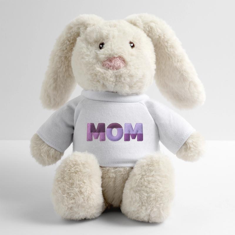 Police en patchwork de mamanTypographie Déclaration violette Lapin en peluche recyclé MiniFeet® Crème