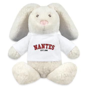 Nantes fondée en 1986 - Lapin en peluche recyclé MiniFeet® Crème - blanc - Devant