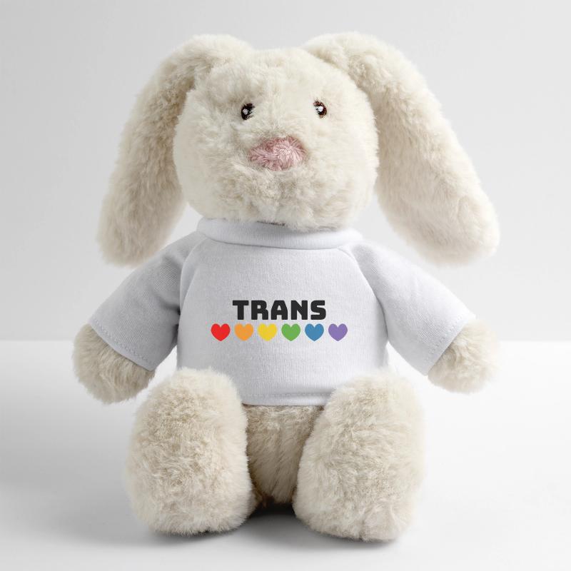 Regenbogenherzchen Trans schwarz MiniFeet® RecycelHase® Creme
