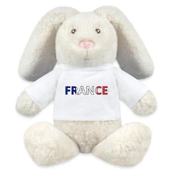 Flag of France - MiniFeet® RecycelHase® Bunny Cream - white - Front