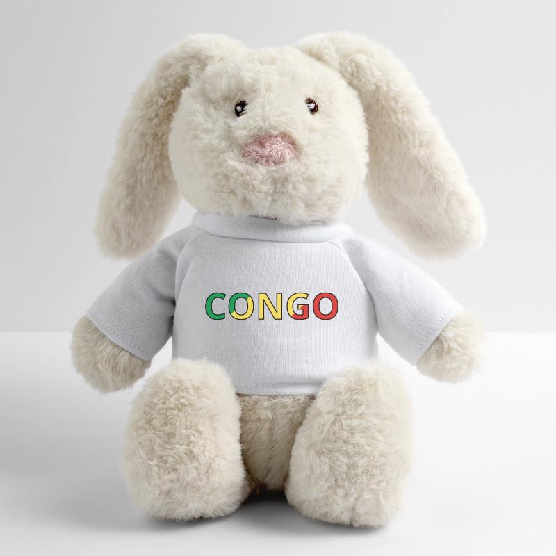 Drapeau Congo Lapin en peluche recyclé MiniFeet® Crème