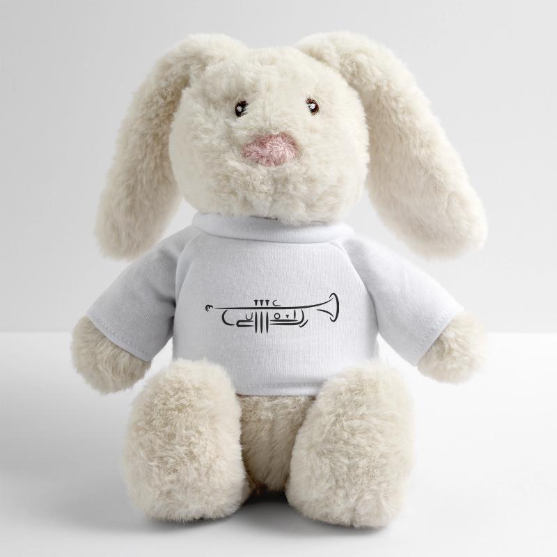 Dessin de trompette Lapin en peluche recyclé MiniFeet® Crème