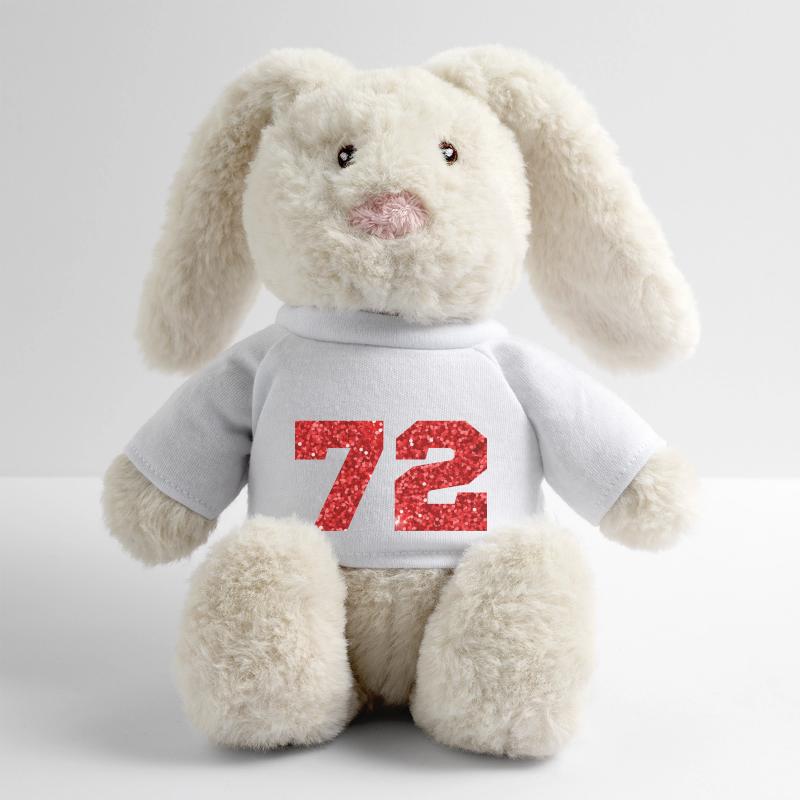 72 Roter Glitzer - 72 Geburtstag MiniFeet® RecycelHase® Creme