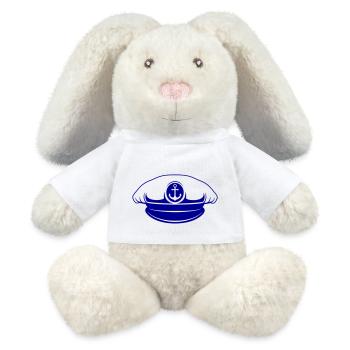 chapeau de marin - Lapin en peluche recyclé MiniFeet® Crème - blanc - Devant