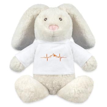heartbeat mountains mountain range - MiniFeet® RecycelHase® Bunny Cream - white - Front