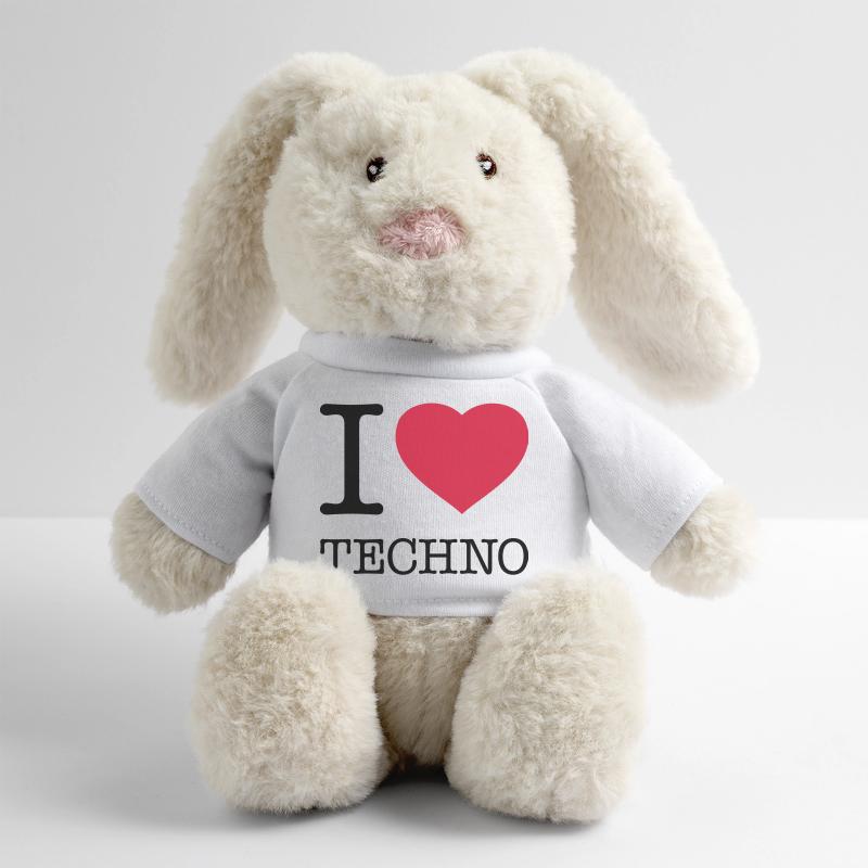 I LOVE TECHNO MiniFeet® RecycelHase® Creme