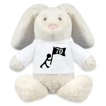 70 years birthday - MiniFeet® RecycelHase® Bunny Cream - white - Front