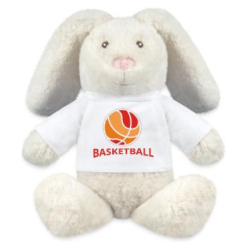 Basketball Retro Design - MiniFeet® RecycelHase® Creme - Weiß - Vorne