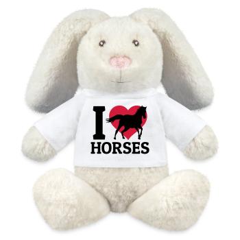 I love Horses - Lapin en peluche recyclé MiniFeet® Crème - blanc - Devant