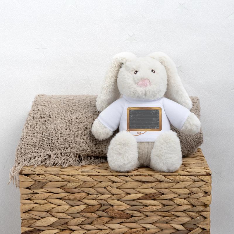 empty black slate for labeling MiniFeet® RecycelHase® Bunny Cream