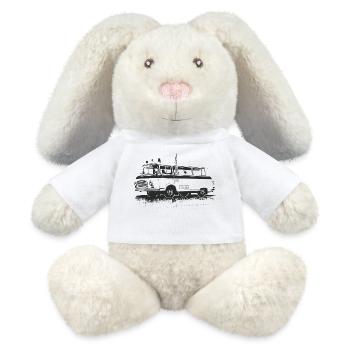Barkas - B1000 - Ambulance - Lapin en peluche recyclé MiniFeet® Crème - blanc - Devant