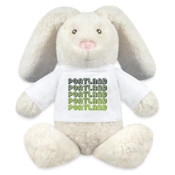 Motif de gradient rétro Portland - Lapin en peluche recyclé MiniFeet® Crème - blanc - Devant