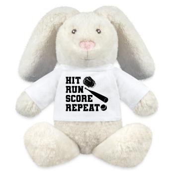 Baseball Hit Run Score - MiniFeet® RecycelHase® Creme - Weiß - Vorne