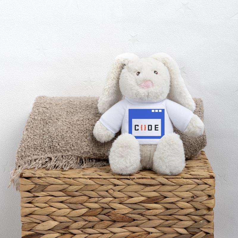 Job Coder Dire Travailleur Gagner De L’argent Lapin en peluche recyclé MiniFeet® Crème