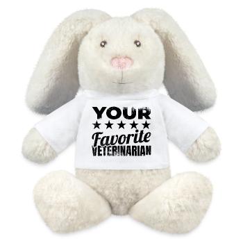 Veterinarian Joke - MiniFeet® RecycelHase® Bunny Cream - white - Front
