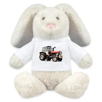 Tracteur Progress ZT - Lapin en peluche recyclé MiniFeet® Crème - blanc - Devant