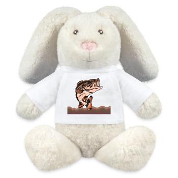 fisch, fisch, angeln, see, meer, angeln, fauna, exotisch - MiniFeet® RecycelHase® Creme - Weiß - Vorne