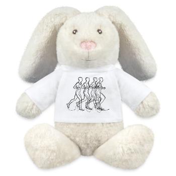 Runner Drawing - MiniFeet® RecycelHase® Bunny Cream - white - Front