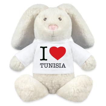 J’AIME LA TUNISIE Tunisie - Lapin en peluche recyclé MiniFeet® Crème - blanc - Devant