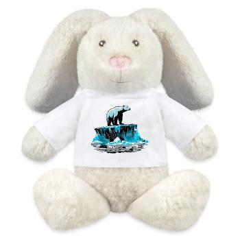 Eisbär auf Eisscholle – Arktisches Design - MiniFeet® RecycelHase® Creme - Weiß - Vorne
