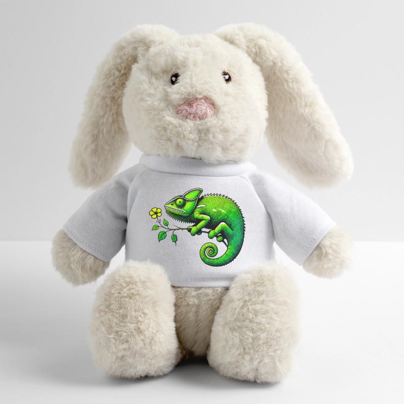 Caméléon Lapin en peluche recyclé MiniFeet® Crème