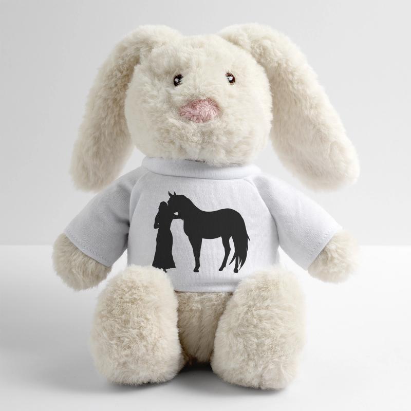 Frau mit Pferd MiniFeet® RecycelHase® Creme