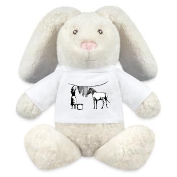 Funny Zebra Stripes - MiniFeet® RecycelHase® Bunny Cream - white - Front
